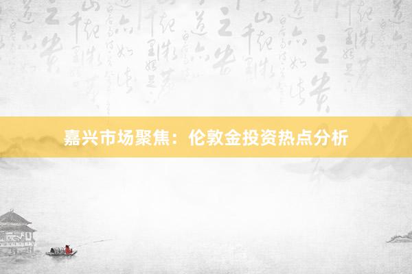 嘉兴市场聚焦：伦敦金投资热点分析